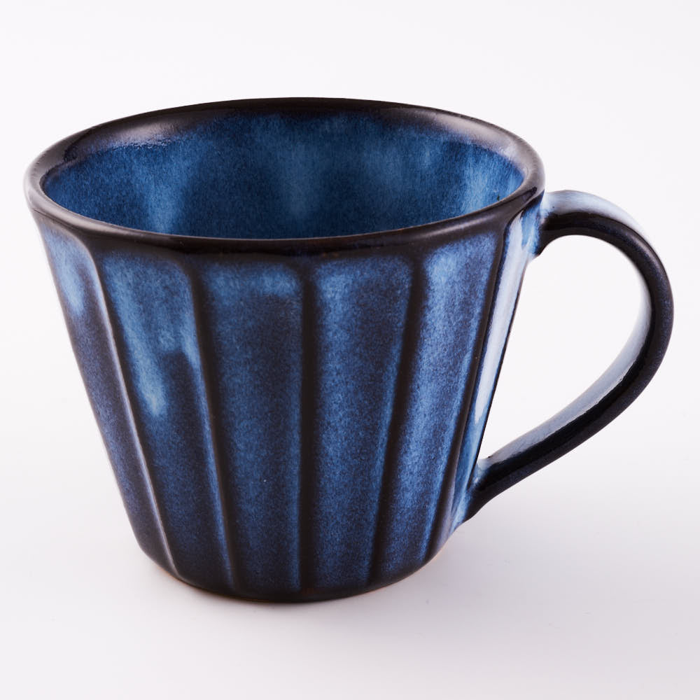 萩焼 松光山 面取カフェオレカップ 青萩釉 萩焼 松光山 萩焼