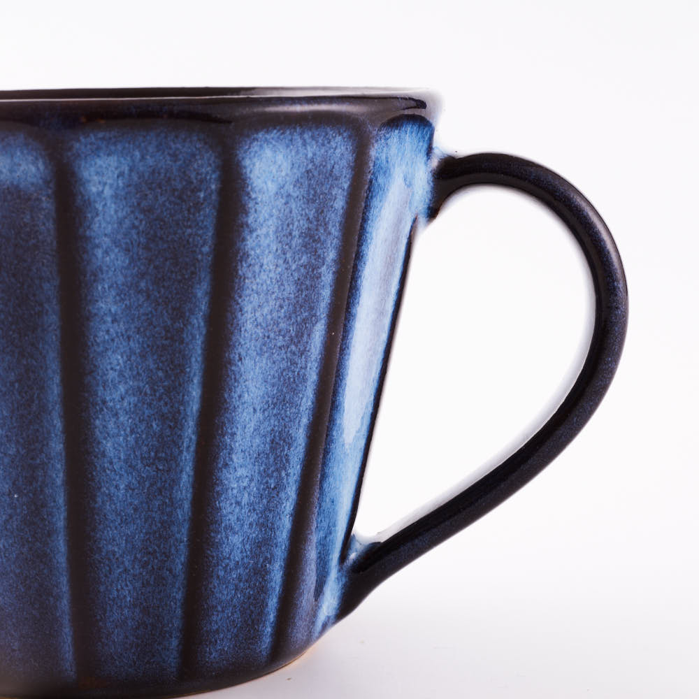 萩焼 松光山 面取カフェオレカップ 青萩釉 萩焼 松光山 萩焼