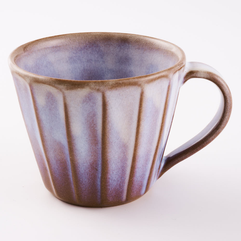 萩焼 松光山 面取カフェオレカップ 粉引紫 萩焼 松光山 萩焼