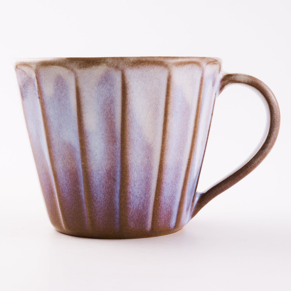 萩焼 松光山 面取カフェオレカップ 粉引紫 萩焼 松光山 萩焼