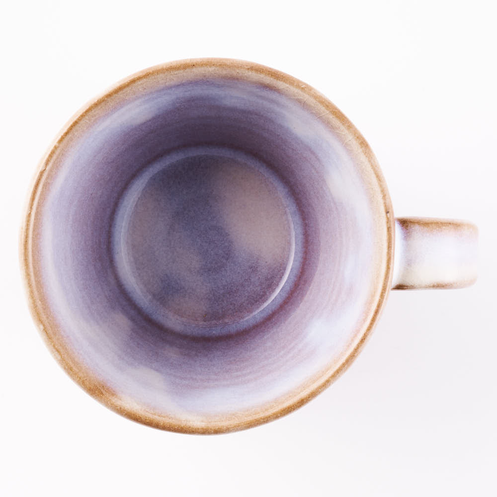 萩焼 松光山 面取カフェオレカップ 粉引紫 萩焼 松光山 萩焼