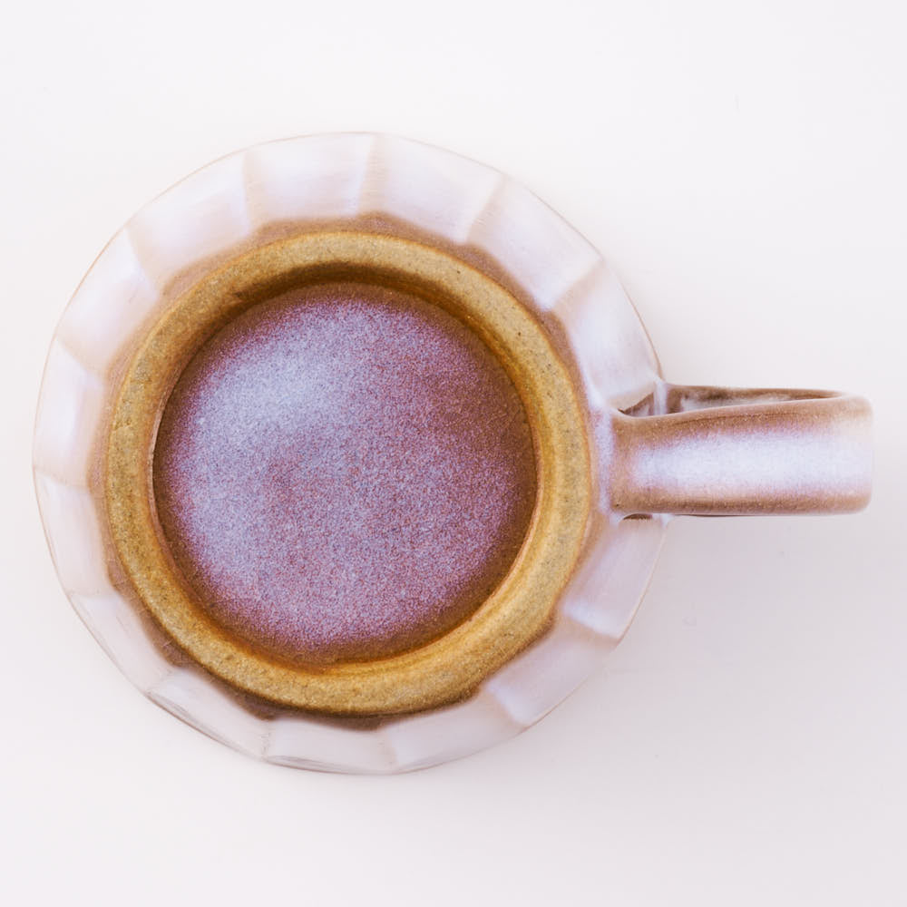 萩焼 松光山 面取カフェオレカップ 粉引紫 萩焼 松光山 萩焼