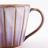萩焼 松光山 面取カフェオレカップ 粉引紫 萩焼 松光山 萩焼