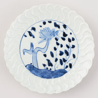 作家 吉田崇昭 染付鉤陽刻皿 作家 吉田崇昭 陶磁器作家もの