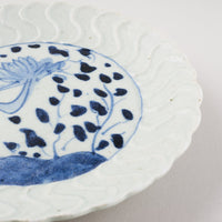 作家 吉田崇昭 染付鉤陽刻皿 作家 吉田崇昭 陶磁器作家もの