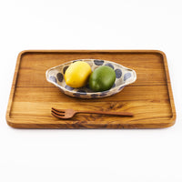 作家 くまがいのぞみ グラタン皿 水玉青 作家 くまがいのぞみ 陶磁器作家もの