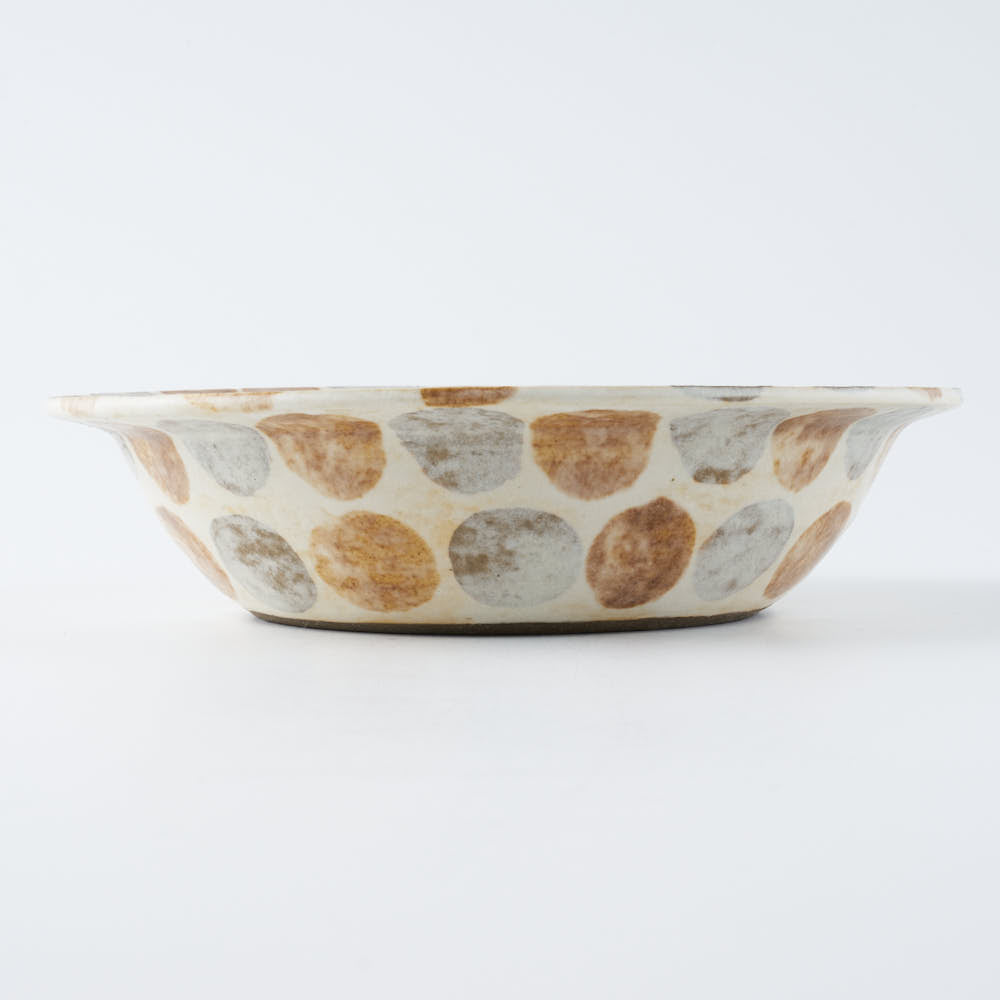 作家 くまがいのぞみ スープ皿 水玉茶 作家 くまがいのぞみ 陶磁器作家もの