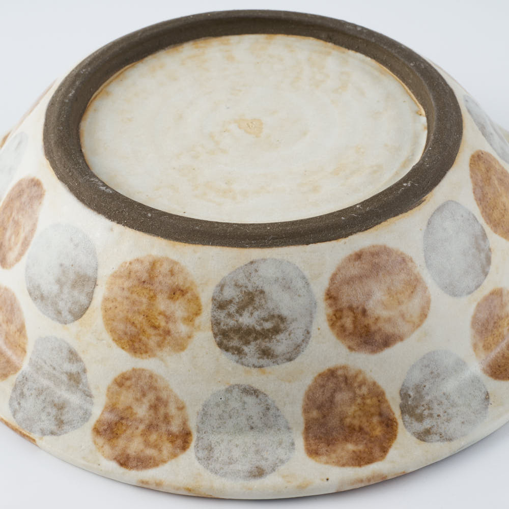 作家 くまがいのぞみ スープ皿 水玉茶 作家 くまがいのぞみ 陶磁器作家もの