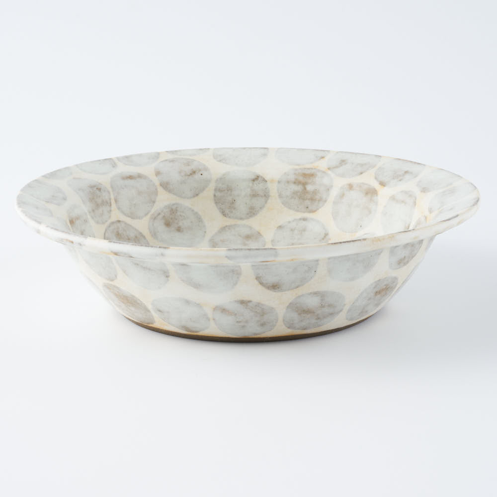 作家 くまがいのぞみ スープ皿 水玉グレー 作家 くまがいのぞみ 陶磁器作家もの