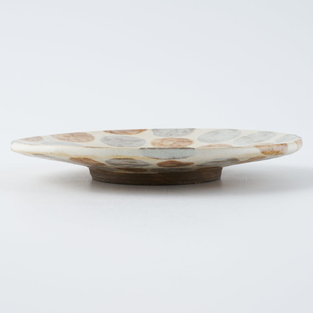 作家 くまがいのぞみ 12cm皿 水玉茶 作家 くまがいのぞみ 陶磁器作家もの