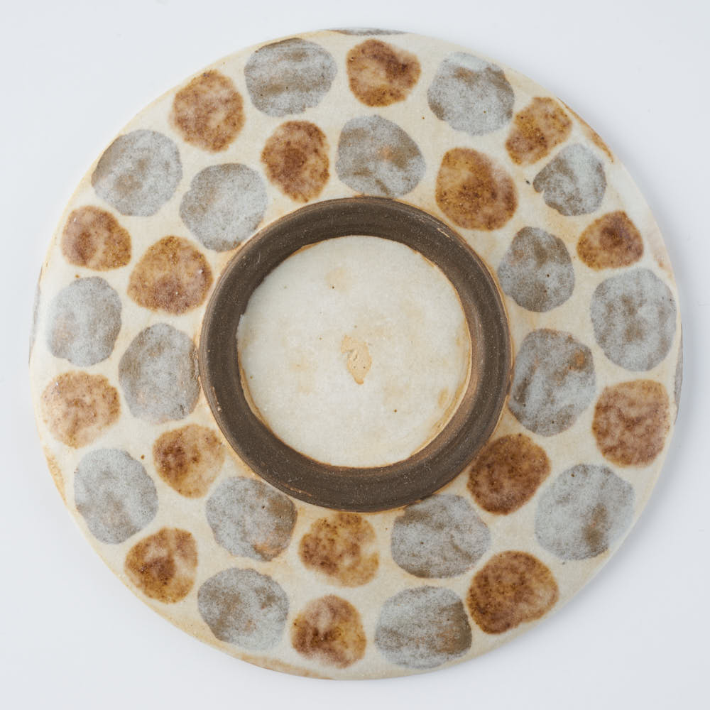 作家 くまがいのぞみ 12cm皿 水玉茶 作家 くまがいのぞみ 陶磁器作家もの