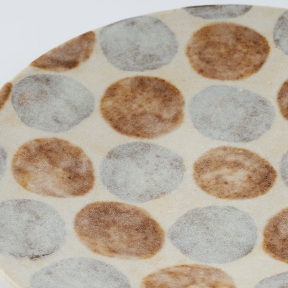 作家 くまがいのぞみ 12cm皿 水玉茶 作家 くまがいのぞみ 陶磁器作家もの