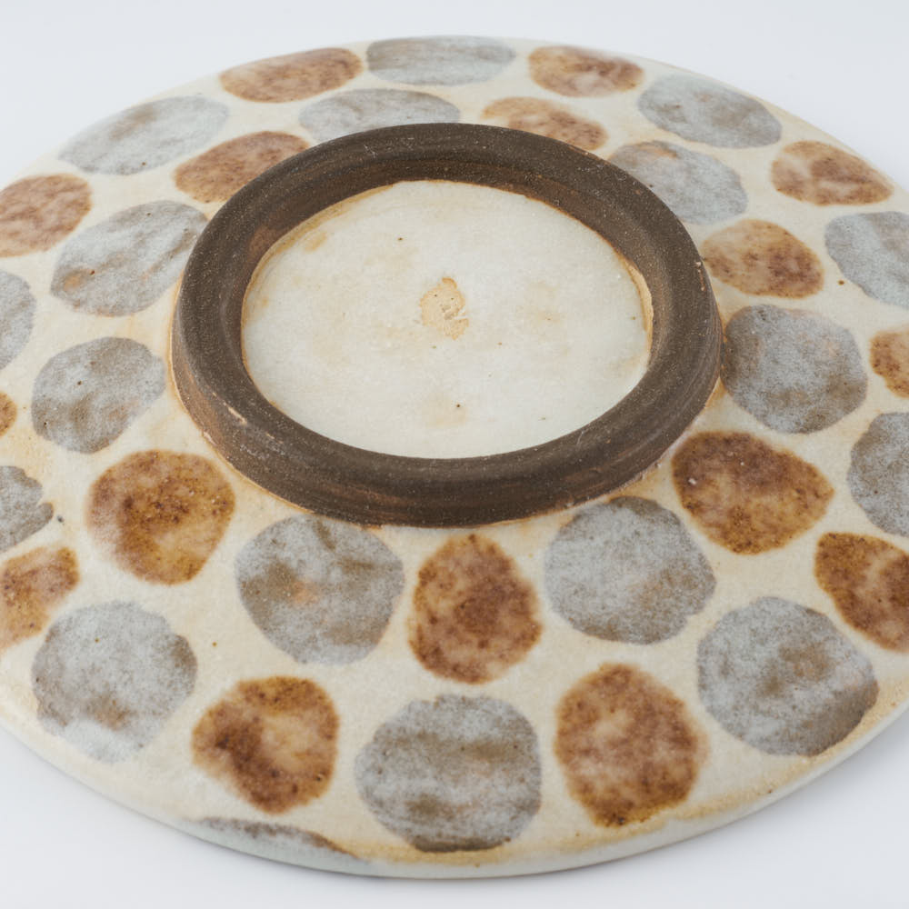 作家 くまがいのぞみ 12cm皿 水玉茶 作家 くまがいのぞみ 陶磁器作家もの