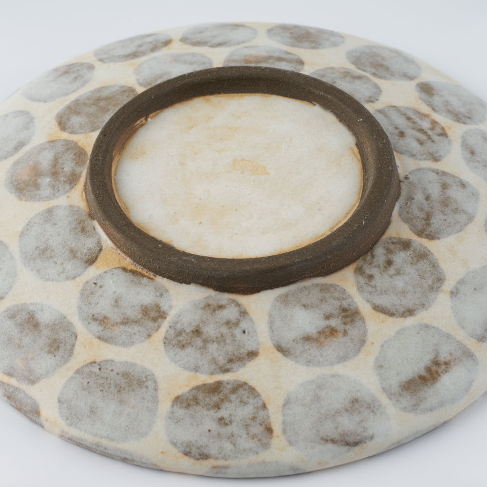 作家 くまがいのぞみ 12cm皿 水玉グレー 作家 くまがいのぞみ 陶磁器作家もの