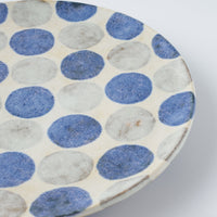 作家 くまがいのぞみ 15cm皿 水玉青 作家 くまがいのぞみ 陶磁器作家もの