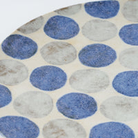 作家 くまがいのぞみ 15cm皿 水玉青 作家 くまがいのぞみ 陶磁器作家もの