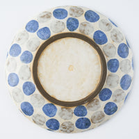 作家 くまがいのぞみ 18cm皿 水玉青 作家 くまがいのぞみ 陶磁器作家もの
