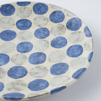 作家 くまがいのぞみ 18cm皿 水玉青 作家 くまがいのぞみ 陶磁器作家もの