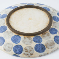 作家 くまがいのぞみ 18cm皿 水玉青 作家 くまがいのぞみ 陶磁器作家もの