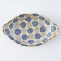 作家 くまがいのぞみ グラタン皿 水玉青 作家 くまがいのぞみ 陶磁器作家もの