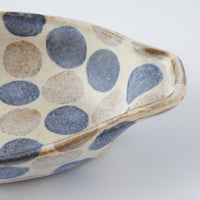 作家 くまがいのぞみ グラタン皿 水玉青 作家 くまがいのぞみ 陶磁器作家もの