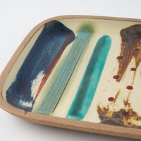 やちむん 一翠窯 長方皿(中) ストライプ やちむん 一翠窯 やちむん