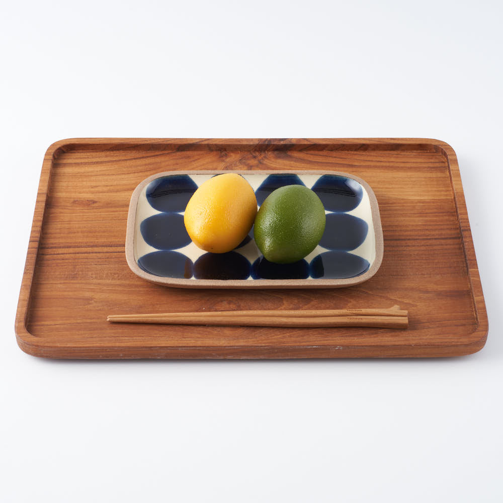 やちむん　一翠窯　長方皿(小）　呉須丸紋　沖縄　陶器 やちむん 一翠窯 長方皿(中) 呉須丸紋 ¥4,400 大人の焼き物