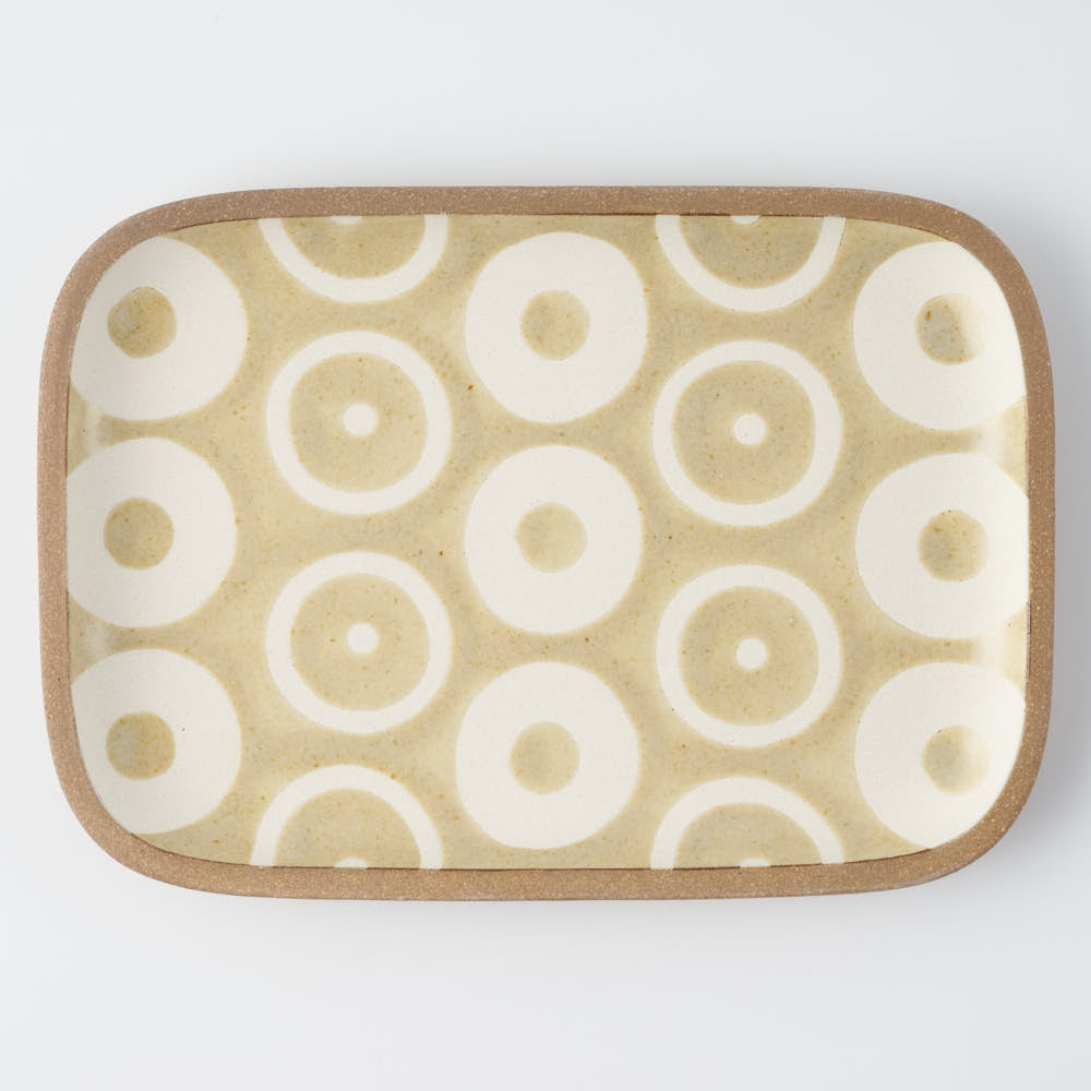 やちむん 一翠窯 長方皿(中) ヘゴ 白(キビ灰) やちむん 一翠窯 やちむん