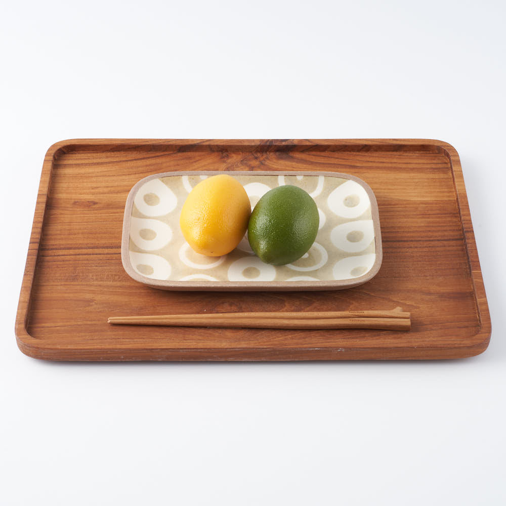 やちむん 一翠窯 長方皿(中) ヘゴ 白(キビ灰) やちむん 一翠窯 やちむん