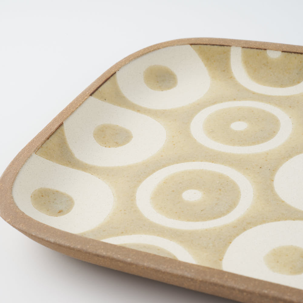 やちむん 一翠窯 長方皿(中) ヘゴ 白(キビ灰) やちむん 一翠窯 やちむん