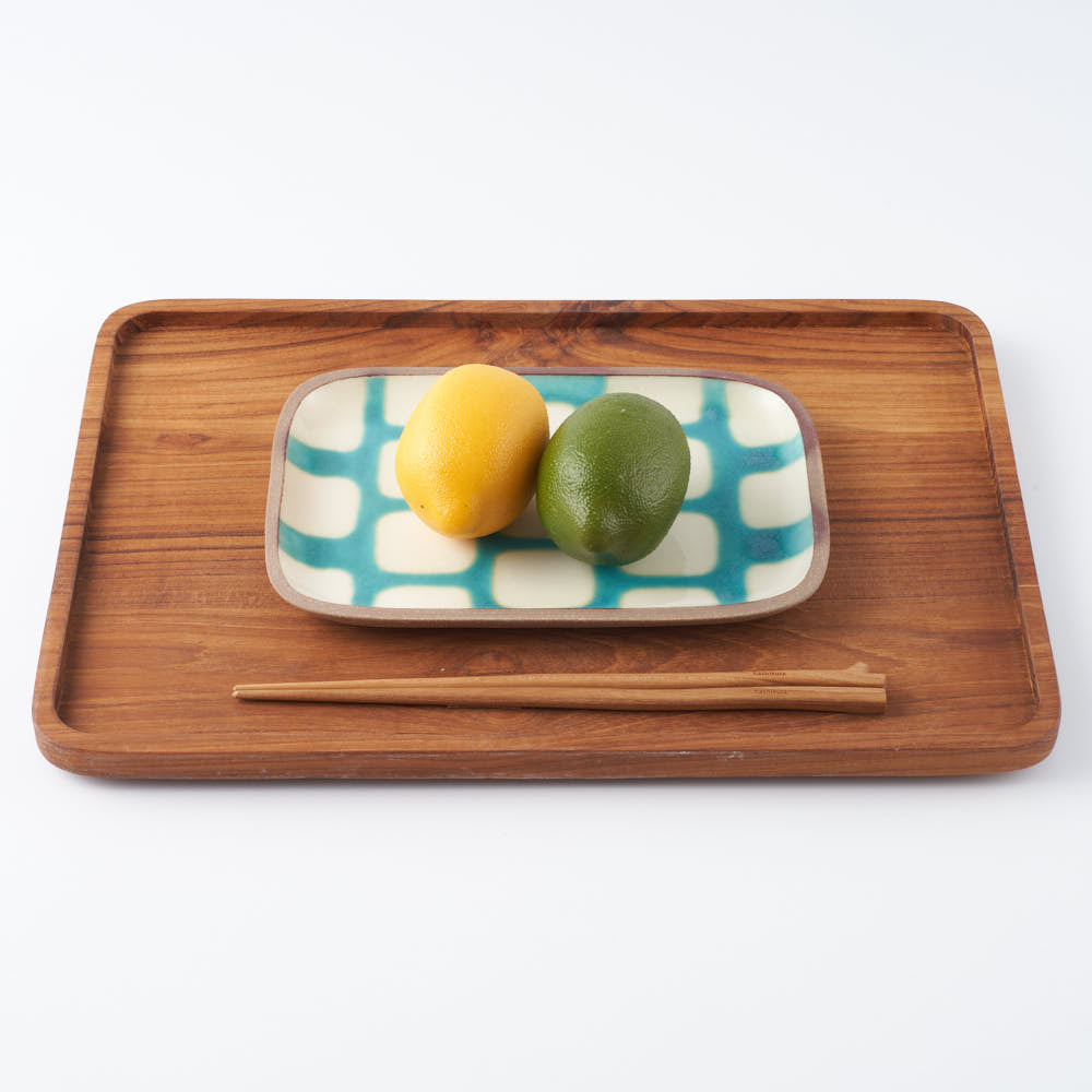 やちむん 一翠窯 長方皿(中) ソーダ やちむん 一翠窯 やちむん