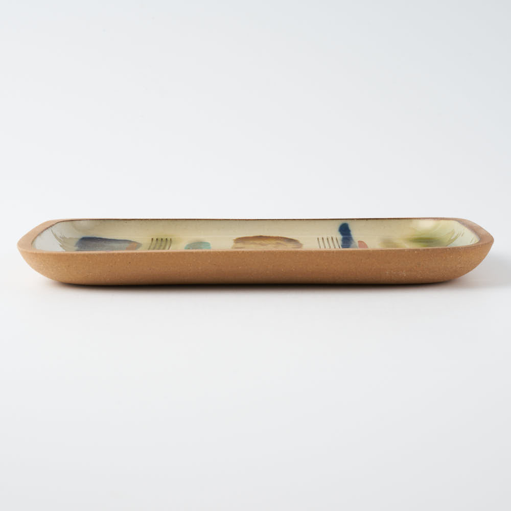 やちむん 一翠窯 長方皿(大) ストライプ ¥5,940 大人の焼き物