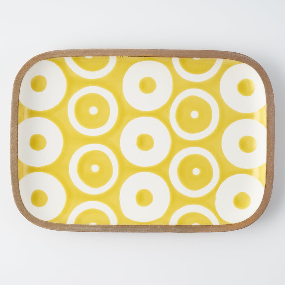 やちむん 一翠窯 長方皿(大) ヘゴ 黄 やちむん 一翠窯 やちむん