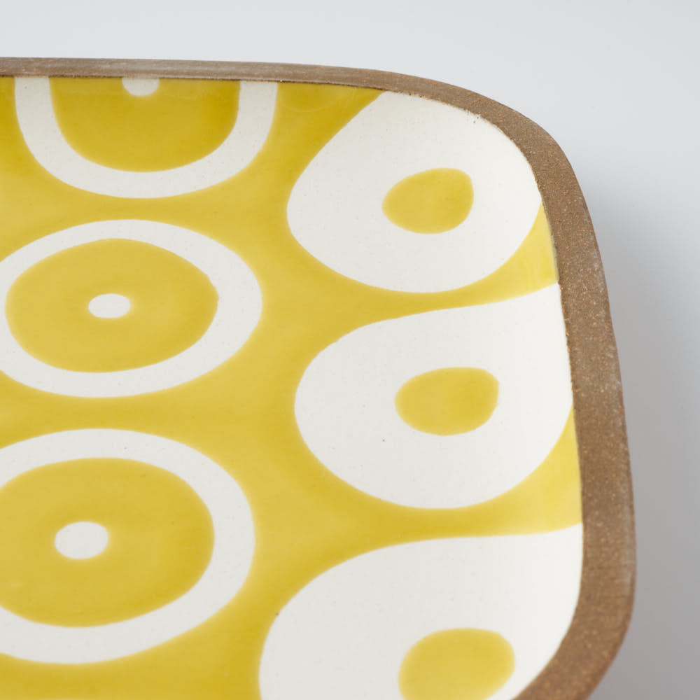 やちむん 一翠窯 長方皿(大) ヘゴ 黄 やちむん 一翠窯 やちむん