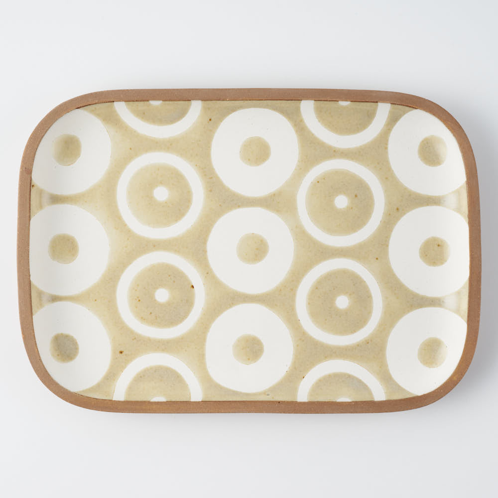 やちむん 一翠窯 長方皿(大) ヘゴ 白(キビ灰) やちむん 一翠窯 やちむん