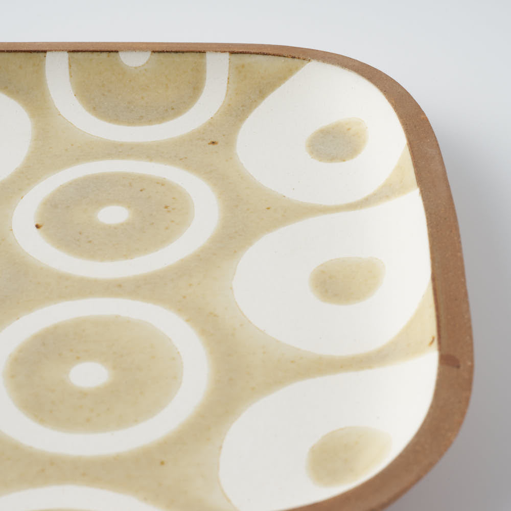 やちむん 一翠窯 長方皿(大) ヘゴ 白(キビ灰) やちむん 一翠窯 やちむん