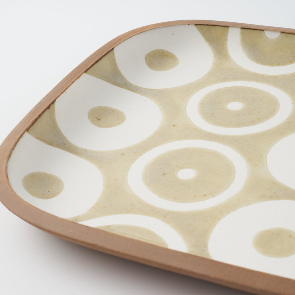 やちむん 一翠窯 長方皿(大) ヘゴ 白(キビ灰) やちむん 一翠窯 やちむん