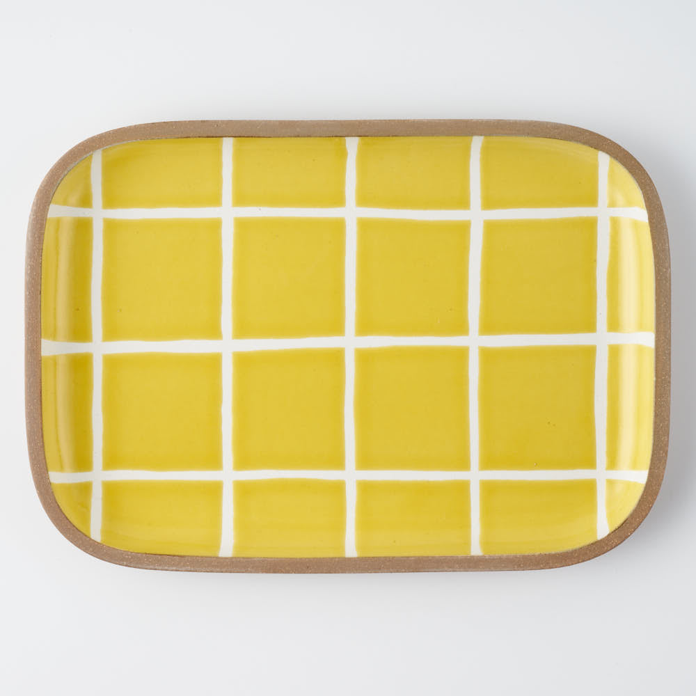 やちむん 一翠窯 長方皿(大) タイル 黄 やちむん 一翠窯 やちむん