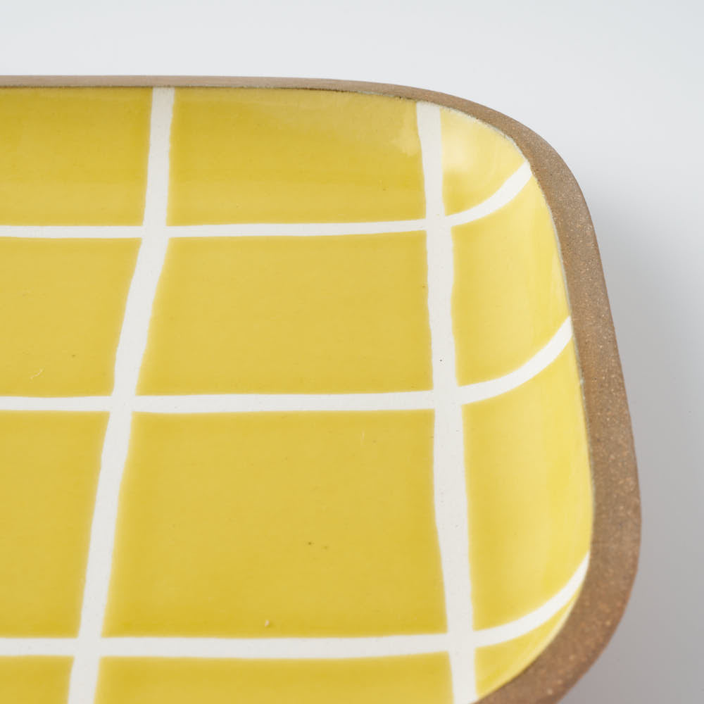 やちむん 一翠窯 長方皿(大) タイル 黄 やちむん 一翠窯 やちむん