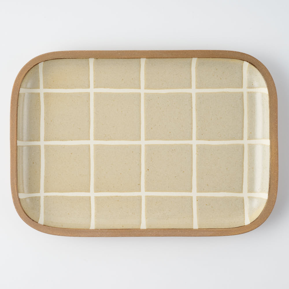 やちむん 一翠窯 長方皿(大) タイル 白(キビ灰) やちむん 一翠窯 やちむん