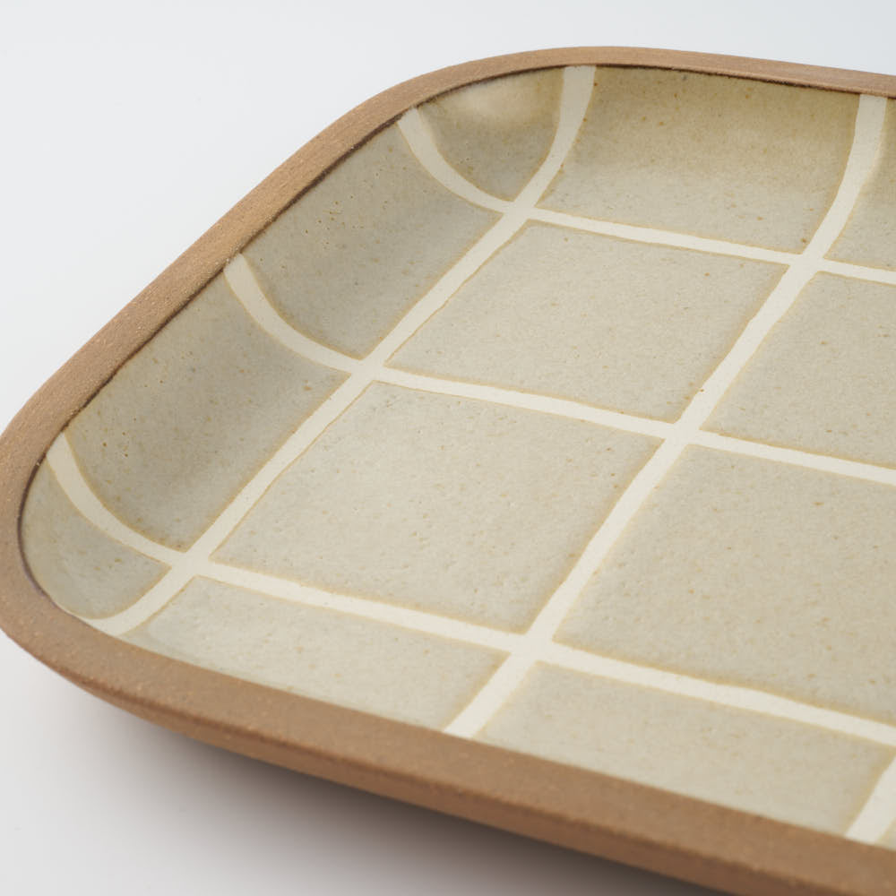 やちむん 一翠窯 長方皿(大) タイル 白(キビ灰) やちむん 一翠窯 やちむん