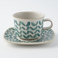 POTPURRI Fajans handpaint カップ&ソーサー Green Reef POTPURRI 陶磁器作家もの