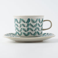 POTPURRI Fajans handpaint カップ&ソーサー Green Reef POTPURRI 陶磁器作家もの