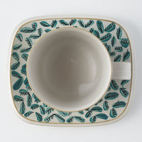 POTPURRI Fajans handpaint カップ&ソーサー Green Reef POTPURRI 陶磁器作家もの