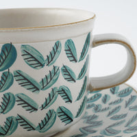 POTPURRI Fajans handpaint カップ&ソーサー Green Reef POTPURRI 陶磁器作家もの