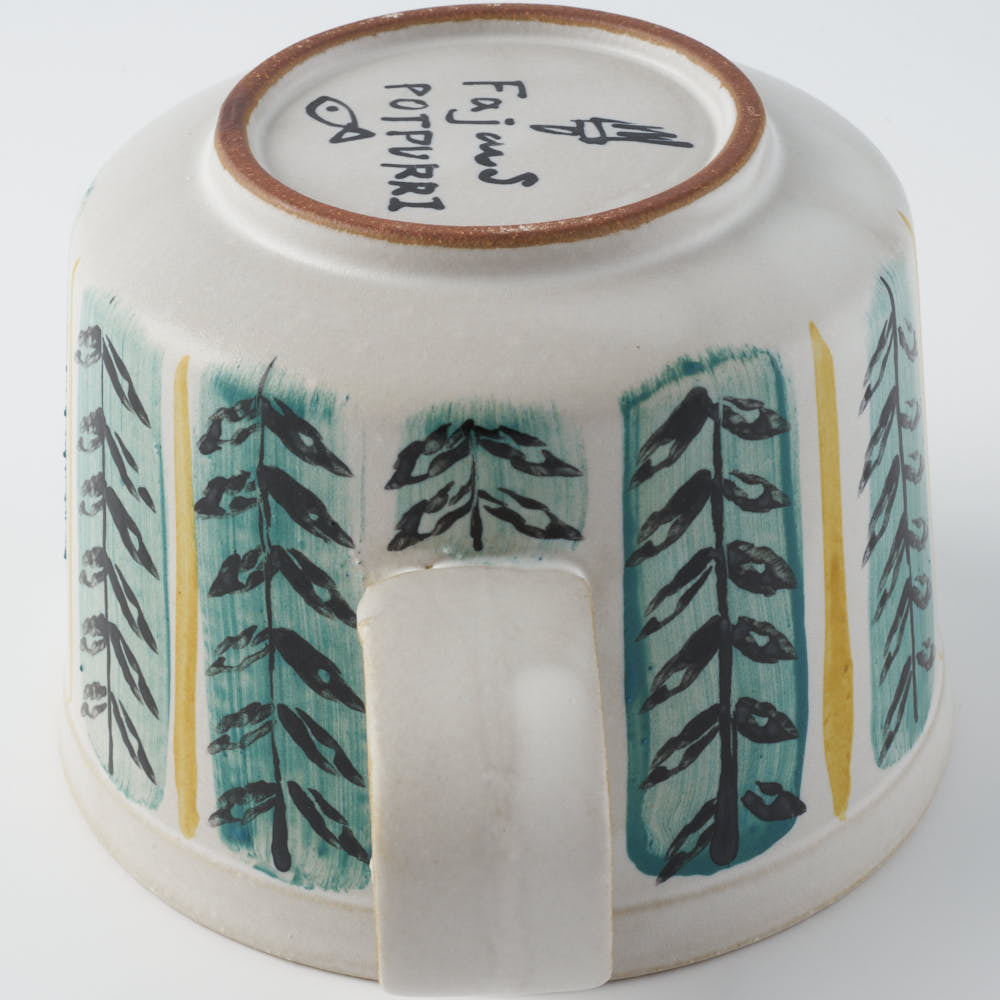 POTPURRI Fajans handpaint カップ&ソーサー Croton POTPURRI 陶磁器作家もの
