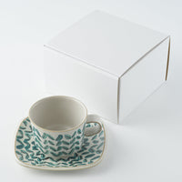 POTPURRI Fajans handpaint カップ&ソーサー Green Reef POTPURRI 陶磁器作家もの