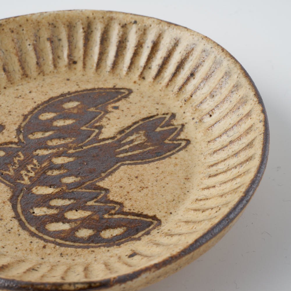 作家 マノメタカヒロ 鳥文象嵌小皿(丸)  黄 作家 マノメタカヒロ 陶磁器作家もの