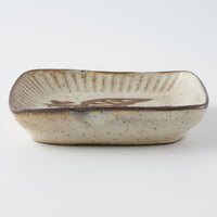 作家 マノメタカヒロ 鳥文象嵌小皿(角)  白 作家 マノメタカヒロ 陶磁器作家もの