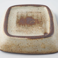 作家 マノメタカヒロ 鳥文象嵌小皿(角)  白 作家 マノメタカヒロ 陶磁器作家もの